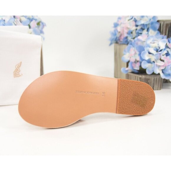 Ancient Greek Maistros Natural Leather Slides Mule Flats Sandals Size 36 NIB - Picture 4 of 8